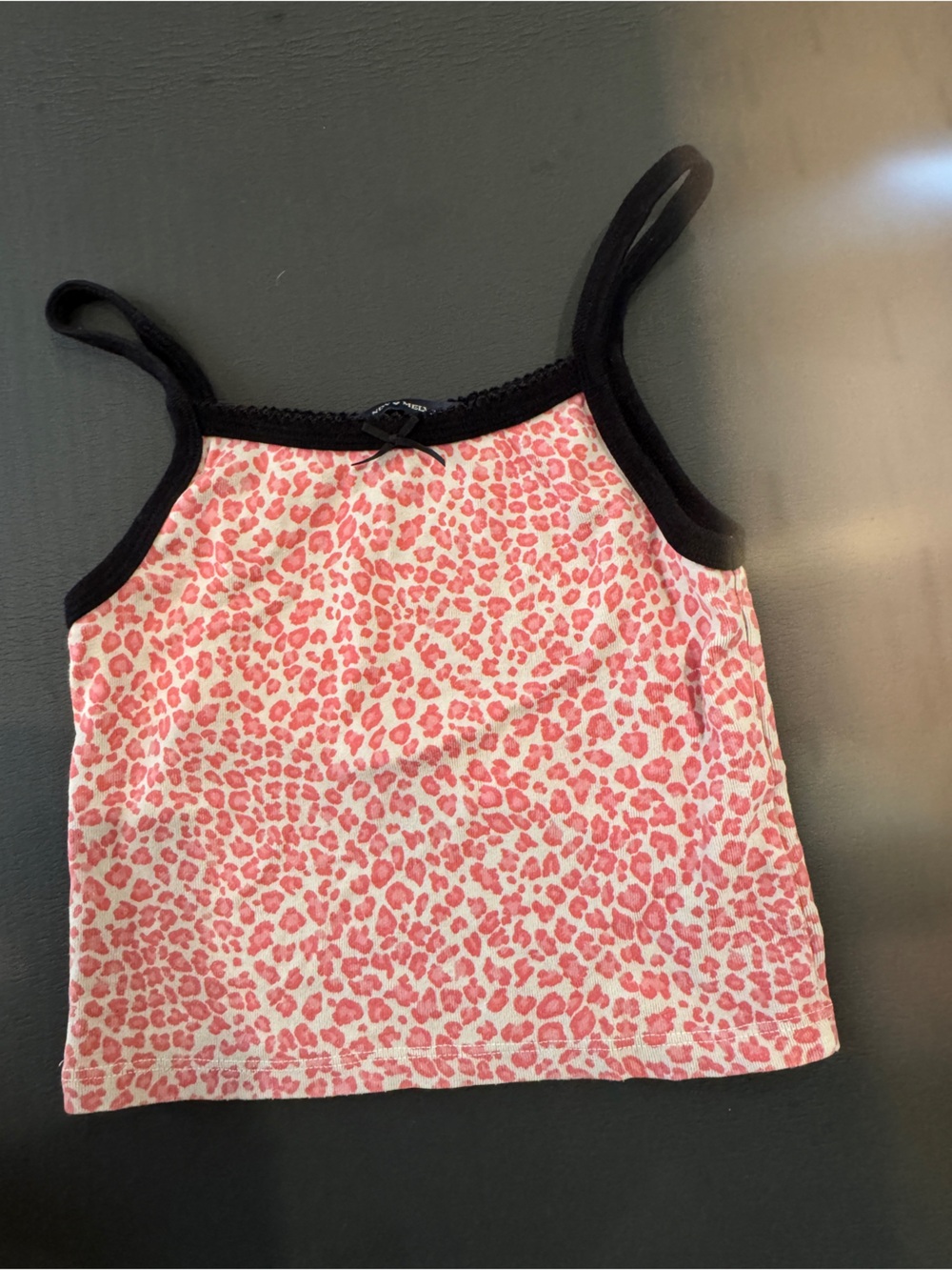 Brandy Melville Pink Leopard Print Tank with Black Trim